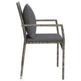 NNEVL Garden Chairs with Cushions 4 pcs Poly Rattan Grey