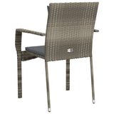 NNEVL Garden Chairs with Cushions 4 pcs Poly Rattan Grey