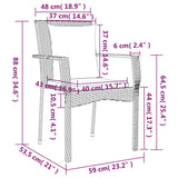 NNEVL Garden Chairs with Cushions 4 pcs Poly Rattan Grey