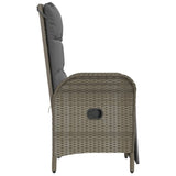 NNEVL Outdoor Reclining Chairs with Cushions 2 pcs Poly Rattan Grey