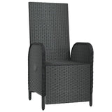 NNEVL Outdoor Reclining Chairs with Cushions 2 pcs Poly Rattan Black