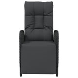 NNEVL Outdoor Reclining Chairs with Cushions 2 pcs Poly Rattan Black
