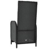 NNEVL Outdoor Reclining Chairs with Cushions 2 pcs Poly Rattan Black