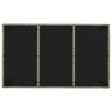 NNEVL Garden Table with Glass Top Grey 150x90x75 cm Poly Rattan