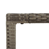 NNEVL Garden Table with Glass Top Grey 150x90x75 cm Poly Rattan