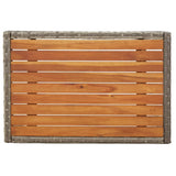 NNEVL Garden Reclining Chairs 2 pcs with Table Grey Poly Rattan