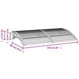 NNEVL Door Canopy Black and Transparent 150x80 cm Polycarbonate
