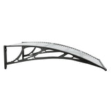NNEVL Door Canopy Black and Transparent 100x80 cm Polycarbonate