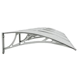 NNEVL Door Canopy Grey and Transparent 350x80 cm Polycarbonate