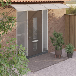 NNEVL Door Canopy Grey and Transparent 350x80 cm Polycarbonate
