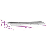 NNEVL Door Canopy Black 350x100 cm Polycarbonate