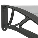 NNEVL Door Canopy Black and Transparent 400x80 cm Polycarbonate