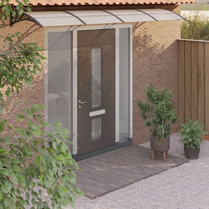 NNEVL Door Canopy Black and Transparent 400x80 cm Polycarbonate