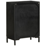 NNEVL Sideboard Black 55x30x77 cm Solid Wood Mango and Iron