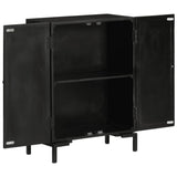 NNEVL Sideboard Black 55x30x77 cm Solid Wood Mango and Iron