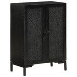 NNEVL Sideboard Black 55x30x77 cm Solid Wood Mango and Iron