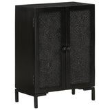 NNEVL Sideboard Black 55x30x77 cm Solid Wood Mango and Iron