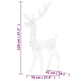 NNEVL Acrylic Reindeer Christmas Decorations 2 pcs 120 cm Cold White