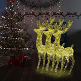 NNEVL XXL Acrylic Christmas Reindeers 250 LED 3 pcs 180 cm Warm White