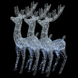 NNEVL XXL Acrylic Christmas Reindeers 250 LED 3 pcs 180 cm Cold white