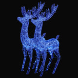 NNEVL XXL Acrylic Christmas Reindeers 250 LED 2 pcs 180 cm Blue
