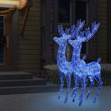 NNEVL XXL Acrylic Christmas Reindeers 250 LED 2 pcs 180 cm Blue