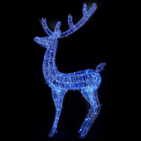 NNEVL XXL Acrylic Christmas Reindeers 250 LED 2 pcs 180 cm Blue