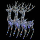 NNEVL XXL Acrylic Christmas Reindeers 250 LED 3 pcs 180 cm Multicolour