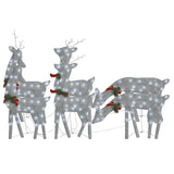 NNEVL Christmas Reindeers 6 pcs Silver Cold White Mesh