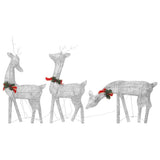 NNEVL Christmas Reindeers 6 pcs Silver Cold White Mesh