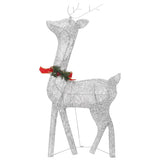 NNEVL Christmas Reindeers 6 pcs Silver Cold White Mesh