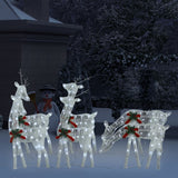 NNEVL Christmas Reindeers 6 pcs White Cold White Mesh