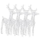 NNEVL Christmas Reindeers 4 pcs Cold White 160 LEDs Acrylic