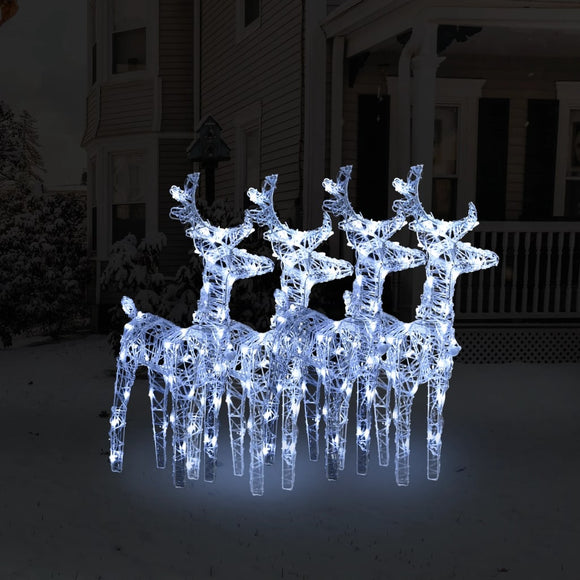 NNEVL Christmas Reindeers 4 pcs Cold White 160 LEDs Acrylic