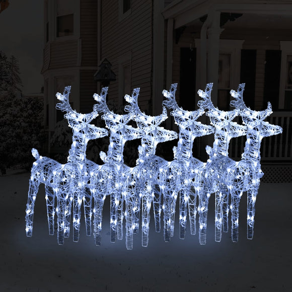 NNEVL Christmas Reindeers 6 pcs Cold White 240 LEDs Acrylic