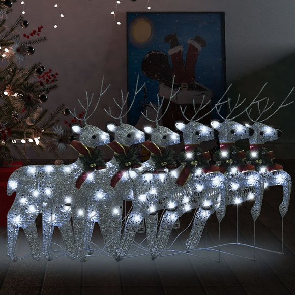 NNEVL Christmas Reindeers 6 pcs Silver 120 LEDs