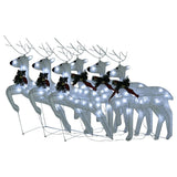 NNEVL Christmas Reindeers 6 pcs White 120 LEDs