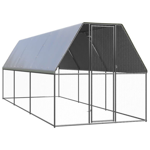 NNEVL Outdoor Chicken Cage 2x6x2 m Galvanised Steel