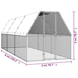 NNEVL Outdoor Chicken Cage 2x6x2 m Galvanised Steel