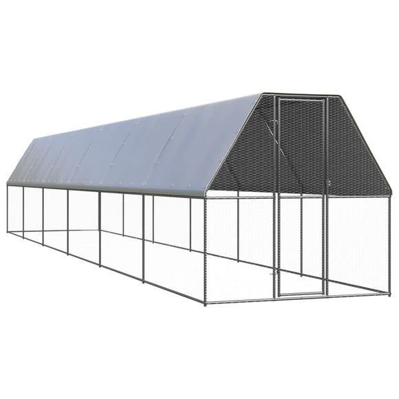 NNEVL Outdoor Chicken Cage 2x12x2 m Galvanised Steel