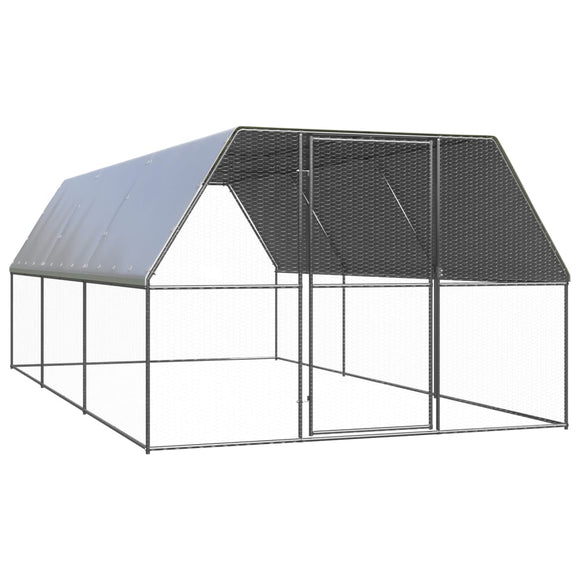 NNEVL Outdoor Chicken Cage 3x6x2 m Galvanised Steel