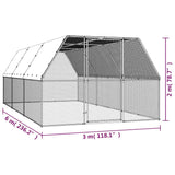 NNEVL Outdoor Chicken Cage 3x6x2 m Galvanised Steel