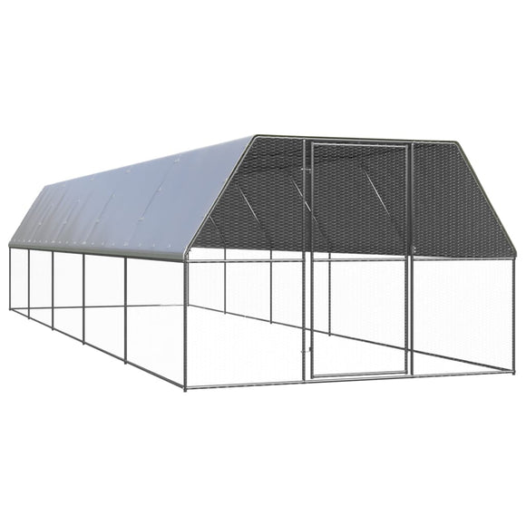 NNEVL Outdoor Chicken Cage 3x10x2 m Galvanised Steel