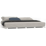 NNEVL Bed Frame White 183x203 cm King Solid Wood Pine