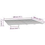 NNEVL Bed Frame White 183x203 cm King Solid Wood Pine