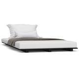 NNEVL Bed Frame Black 92x187 cm Single Solid Wood Pine