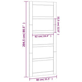 NNEVL Barn Door 80x1.8x204.5 cm Solid Wood Pine
