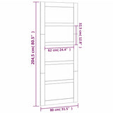 NNEVL Barn Door White 80x1.8x204.5 cm Solid Wood Pine