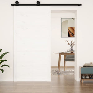 NNEVL Barn Door White 100x1.8x204.5 cm Solid Wood Pine