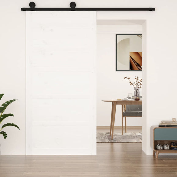 NNEVL Barn Door White 100x1.8x204.5 cm Solid Wood Pine